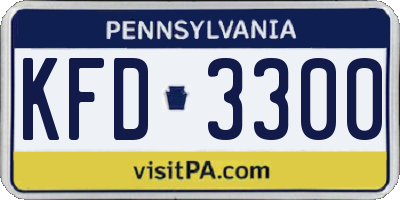 PA license plate KFD3300