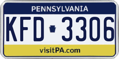 PA license plate KFD3306