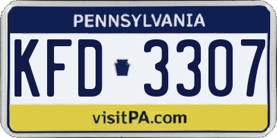 PA license plate KFD3307