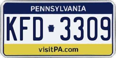 PA license plate KFD3309