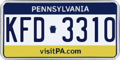 PA license plate KFD3310