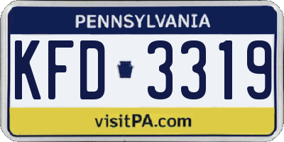 PA license plate KFD3319