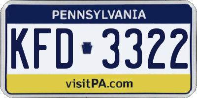 PA license plate KFD3322