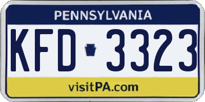 PA license plate KFD3323