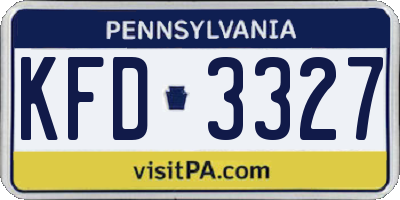 PA license plate KFD3327