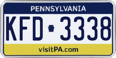 PA license plate KFD3338