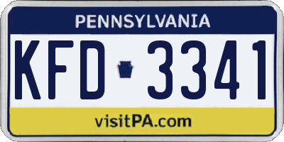PA license plate KFD3341