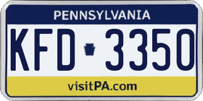 PA license plate KFD3350