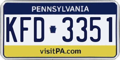 PA license plate KFD3351