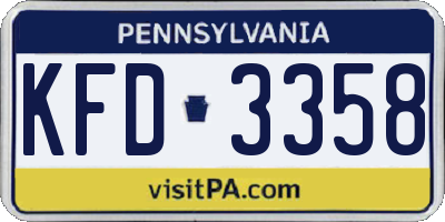PA license plate KFD3358