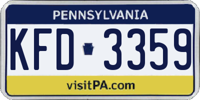 PA license plate KFD3359