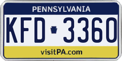 PA license plate KFD3360