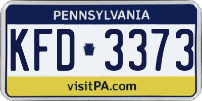 PA license plate KFD3373
