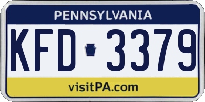PA license plate KFD3379