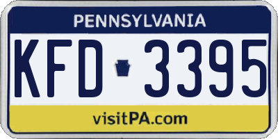 PA license plate KFD3395