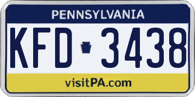 PA license plate KFD3438
