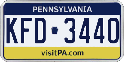 PA license plate KFD3440