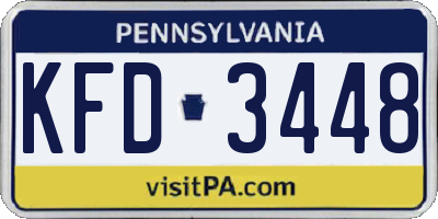 PA license plate KFD3448