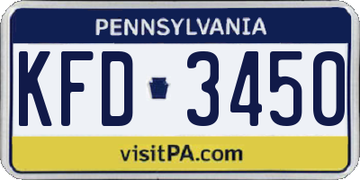 PA license plate KFD3450