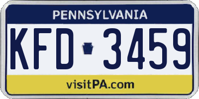 PA license plate KFD3459