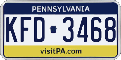 PA license plate KFD3468