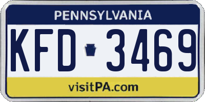 PA license plate KFD3469