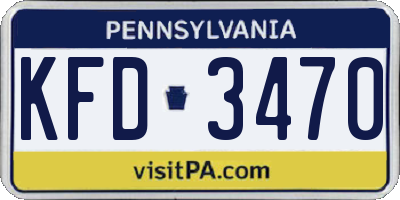 PA license plate KFD3470