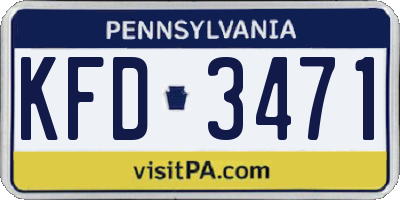 PA license plate KFD3471