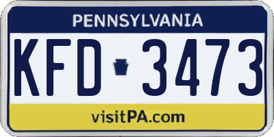 PA license plate KFD3473