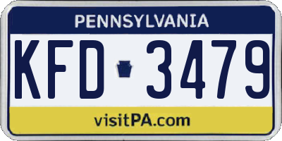 PA license plate KFD3479