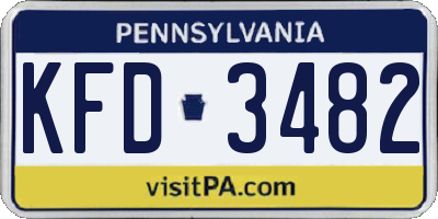 PA license plate KFD3482
