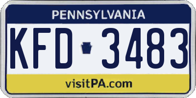 PA license plate KFD3483