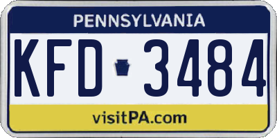 PA license plate KFD3484