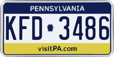 PA license plate KFD3486