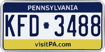 PA license plate KFD3488