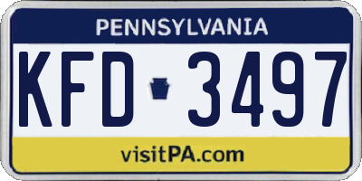 PA license plate KFD3497