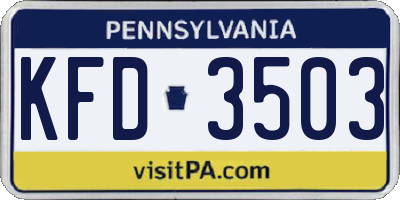PA license plate KFD3503