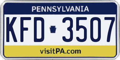 PA license plate KFD3507