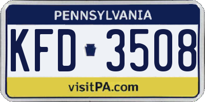 PA license plate KFD3508