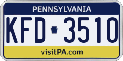 PA license plate KFD3510