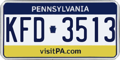 PA license plate KFD3513