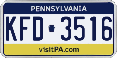 PA license plate KFD3516