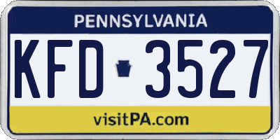 PA license plate KFD3527