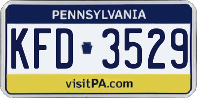 PA license plate KFD3529