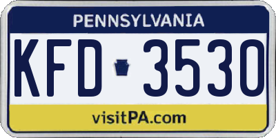 PA license plate KFD3530