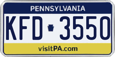 PA license plate KFD3550