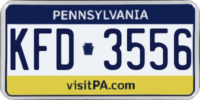 PA license plate KFD3556