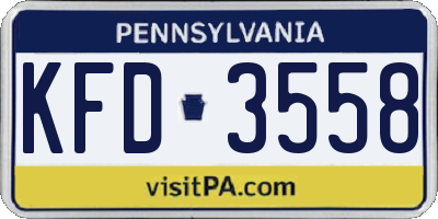 PA license plate KFD3558