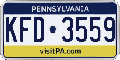 PA license plate KFD3559