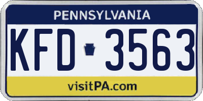 PA license plate KFD3563